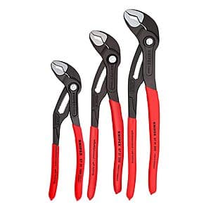 3-Piece KNIPEX Tools Cobra Water Pump Pliers Set (7-1/4" + 10" + 12") $90.10 + Free Shipping