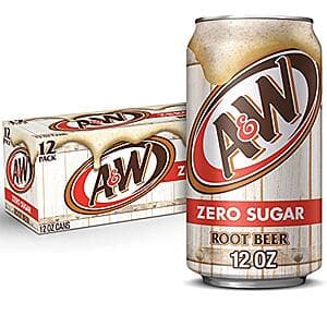 12-Pk 12-Oz A&W Zero Sugar Root Beer Soda 3 for $15.10 w/ S&S