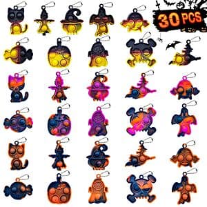 30-Pk Genuvi Halloween Pop Fidget Toy Keychains (Various Colors) $5.40