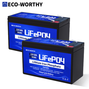 2-Pk ECO-WORTHY 102Wh 12V 8AH LiFePO4 Lithium Battery for UPS $40 + Free S&H