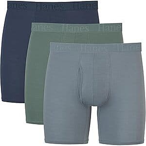 3-pk Hanes Men's Supersoft Viscose from Bamboo Underwear Trunks & Boxer Briefs from $12.35