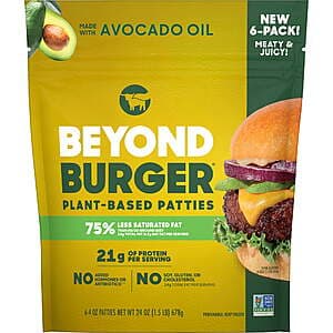 6-Pk 4-Oz Beyond Meat Beyond Burger Plant-Based Patties + $6.75 Walmart Cash $13.50 + Free Pickup