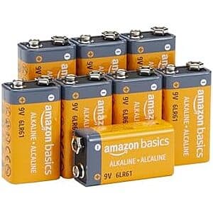 8-Count Amazon Basics 9V Alkaline Batteries $9.60 w/ Subscribe & Save