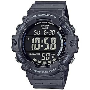 Casio Men's 51.2mm Illuminator AE1500WH Series Digital Watch (Grey) $24