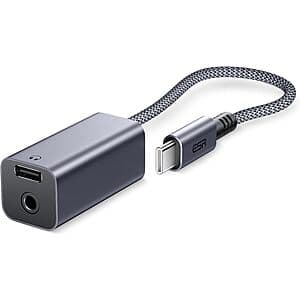 ESR 2-in-1 USB-C to 3.5mm Audio Jack + USB-C w/ PD Fast Charging Adapter $4.80