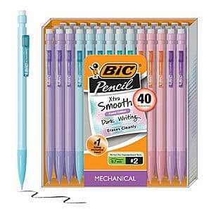 40-Count BIC Xtra-Smooth Pastel Mechanical Pencils with Erasers (0.7mm) $4.30 w/ Subscribe & Save