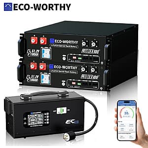 ECO-WORTHY 2-Pk Cubix100 48V 100Ah Battery + 100A Battery Charger $1600 + Free S&H