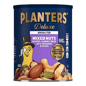 15.25-Oz Planters Deluxe Mixed Nuts (Unsalted) $8.70 w/ S&S