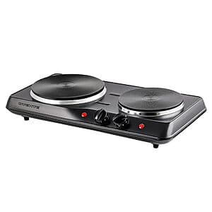 1700W Ovente Electric Countertop Double Burner w/ Cast Iron Hot Plates $19.20