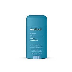 Method 2.65-Oz Men's Deodorant (Glacier + Granite or Cedar + Cypress) $3.65 w/ Subscribe & Save