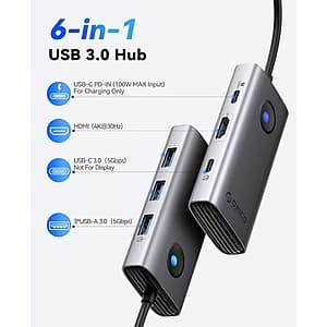 ORICO USB C Docking Stations: 6-in-1 w/ HDMI & 100W PD $8.55 & More