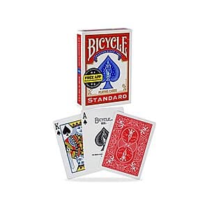 Bicycle Playing Cards (Colors May Vary: Red, Blue or Black) $2 + Free Shipping w/ Prime