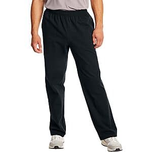 Hanes Essentials Men's Cotton Jersey Open Leg Sweatpants w/ Pockets (Black) $9.50