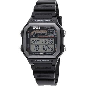 42mm Casio Men's WS1600H Series Watch w/ Stopwatch, 100M WR & 10-Yr Battery $22.45
