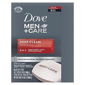 Prime: 8-ct 3.75-oz Dove Men+Care Men's Bar Soap (Deep Clean) $9 + Free S&H
