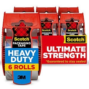 6-Count Scotch Heavy Duty Packaging Tape (Clear; 1.88" x 22.2yd) $11.20