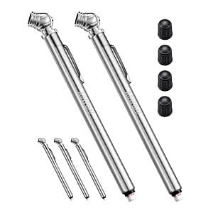 2-Pk AstroAI 75PSI Air Pencil Tire Pressure Gauge (Stainless Steel) $2.70