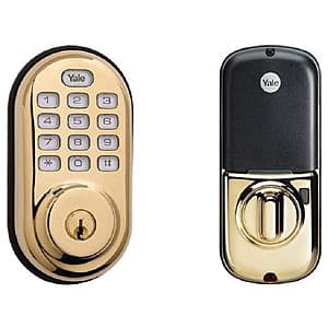 Yale Security Electronic Push Button Deadbolt w/ Zwave Technology (Brass) $30 & More + Free S&H w/ Amazon Prime