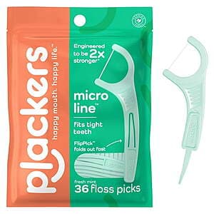 Select Walmart Stores: 36-ct Plackers Micro Line Dental Tuffloss FlipPicks (Mint) $0.25 + Free Store Pickup