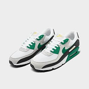 Nike Men's Air Max 90 Shoes (White/Black/Malachite or Light Grey/Black/Blue) $60.75 + Free Shipping