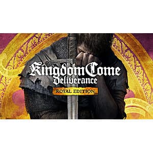 Kingdom Come: Deliverance Royal Edition game cover art for Nintendo Switch featuring medieval fantasy artwork.