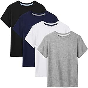 4-pk HoeVou Boy's 100% Cotton Short Sleeve T-Shirts (various) $9.50