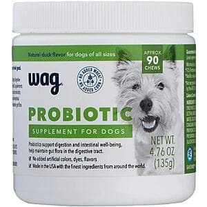 90-Count Amazon Wag Probiotic Supplements Chews for Dogs (Duck) $8.50 w/ Subscribe & Save
