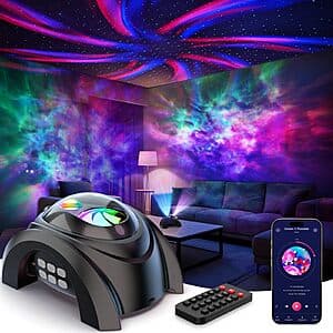 Rossetta Dual Lens Galaxy Projector w/ Bluetooth, White Noise & Remote $16.15