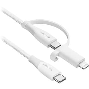 6' Insignia 2-in-1 USB-C Charge & Sync Cable w/ Lightning Adapter $5 + Free S&H