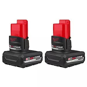 2-Pack 5Ah Milwaukee M12 REDLITHIUM High Output XC5.0 Batteries $119 + Free Shipping