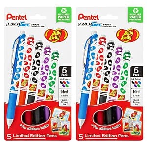 5-Ct Pentel EnerGel RTX Retractable Liquid Gel Pen (Jelly Belly Limited Edition) 2 for $9.90 w/ Subscribe & Save