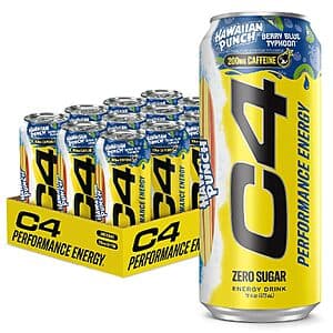 12-Pk 16-Oz C4 Performance Zero Sugar Energy Drinks (Berry Blue Typhoon) $9.50 w/ S&S