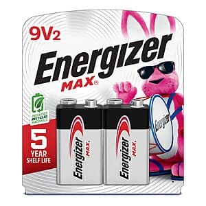 2-pk Energizer MAX 9V Alkaline Batteries $4.15 w/ S&S