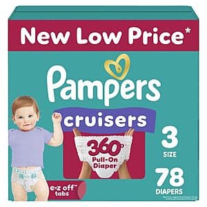 78-Count Pampers Cruisers 360 Pull-On Diaper (Size 3 only) $9.45 w/ Subscribe & Save