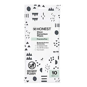 Select Accts: 10-Ct The Honest Company Multi-Use Baby Wipes (Pattern Play) $0.90 w/ S&S