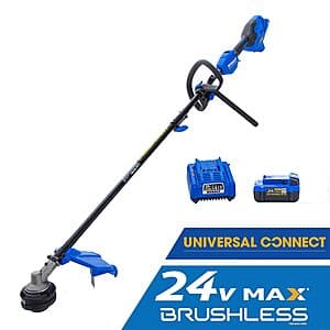 Kobalt 24V Max Brushless 15" String Trimmer w/ 4.0 Ah Battery & Charger $49 (Select Stores) + Free Store Pickup