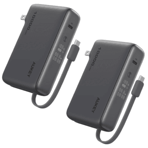 2-Pk Aukey MixFlex Sling 30W PD 10,000mAh Foldable Wall Power Banks (Black) $25 + Free S&H