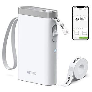 Nelko P21 Bluetooth Wireless Label Maker (iOS & Android Compatible, White) $9.90