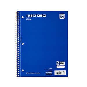 Pen+Gear 70-Sheet College Ruled 1-Subject Spiral Notebook (5 colors, 8" x 10.5") $0.35 + Free Pickup