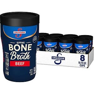 8-Pk 10.75-Oz Swanson Sipping Bone Broth (Beef) 2 for $16.20 w/ S&S