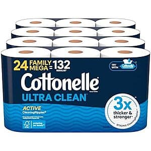 24-Pack Cottonelle Toilet Paper Family Mega Rolls $13.80 w/ Subscribe & Save