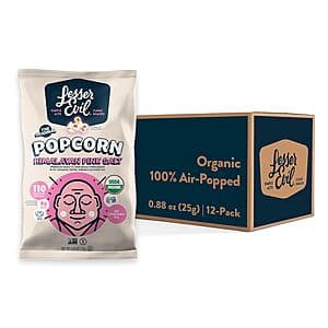 24-Pack 0.46oz LesserEvil Himalayan Pink Salt Organic Popcorn $7.95 w/ S&S