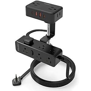 Prime Members: HOPOW Desk Clamp Dual Power Strip w/ 10' Cord, 13x AC, 4x USB $30.75 + Free S&H