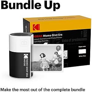 KODAK Memo Shot ERA Kids Instant Digital Camera & Photo Label Printer (Yellow) $40.20 (or less) + Free Shipping