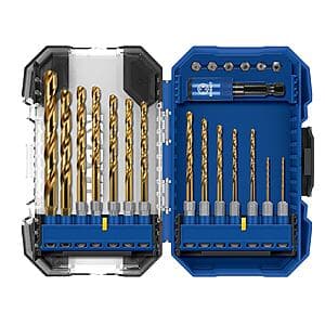 21-Piece Kobalt Assorted Titanium Jobber Length Twist Drill Bit Set $12.50 + Free Store Pickup
