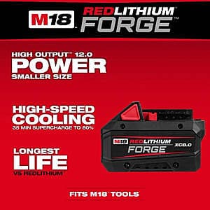 Milwaukee M18 18V RedLithium Forge XC 8.0 Ah Battery Pack $124 + Free S&H