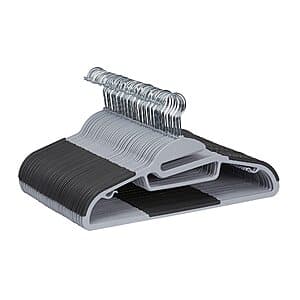 50-Pack Amazon Basics Rubber Coated Plastic Hangers (Gray) $19