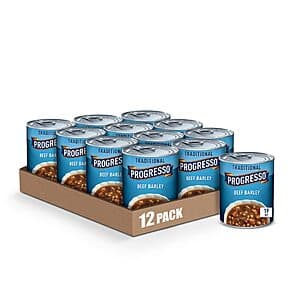 12-Pack 19-Oz Progresso Traditional Beef Barley Canned Soup $8.90 w/ Subscribe & Save