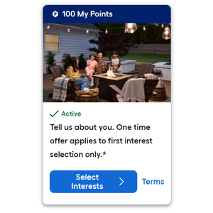 MyLowe's Rewards: 100 Rewards Points Free