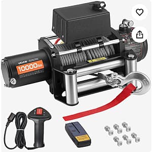 VEVOR 12V DC 10,000-Lb Electric Winch w/ Steel Rope & Dual Remotes $178.40 + Free S&H